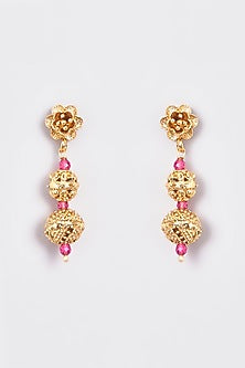 Gold Finish Kundan Polki Temple Mala Set