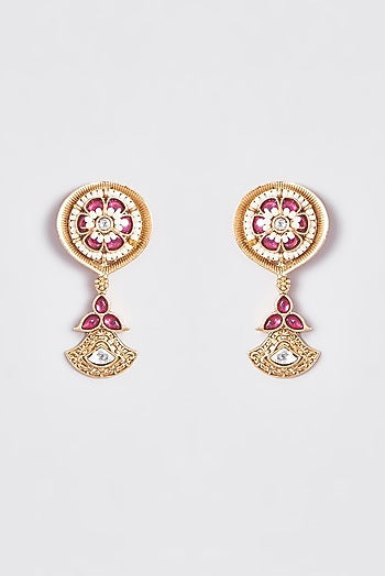 Gold Finish Kundan Polki Temple Choker Necklace Set