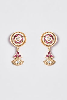 Gold Finish Kundan Polki Temple Choker Necklace Set