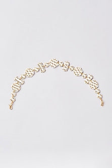 Gold Finish Kundan Polki Mathapatti