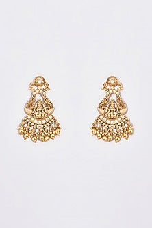 Gold Finish Kundan Polki Temple Necklace Set