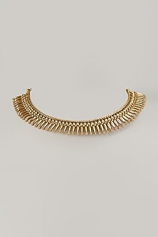 Gold Finish Mixed Metal Choker Necklace