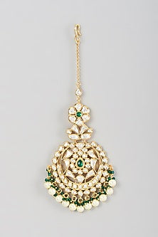 Gold Finish Kundan Polki Maang Tikka