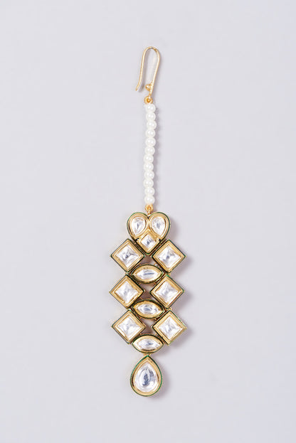 Gold Finish Kundan Polki Choker Necklace Set