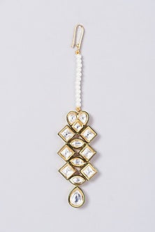 Gold Finish Kundan Polki Choker Necklace Set
