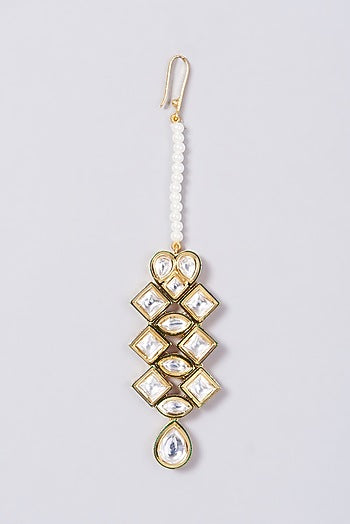 Gold Finish Kundan Polki Choker Necklace Set