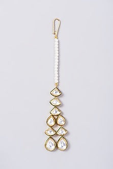 Gold Finish Kundan Polki Choker Necklace Set