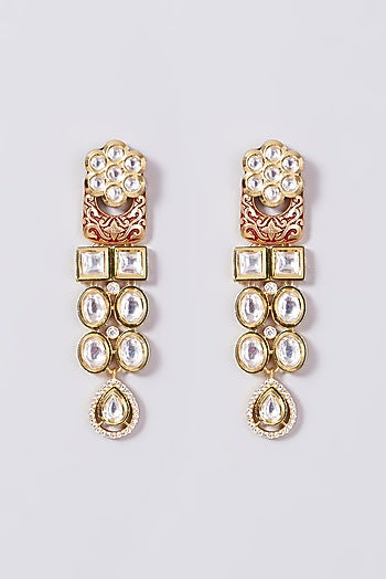 Gold Finish Kundan Polki Choker Necklace Set