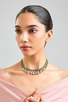 Green Beaded Choker Necklace