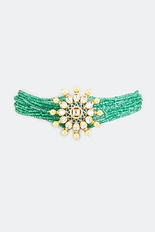 Green Beaded Choker Necklace