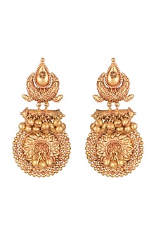 Gold Finish Antique Style Earrings