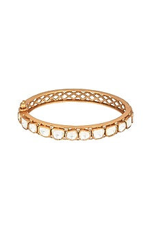 Gold Finish Kundan Polki Kada