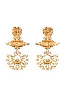Gold Finish Dangler Earrings