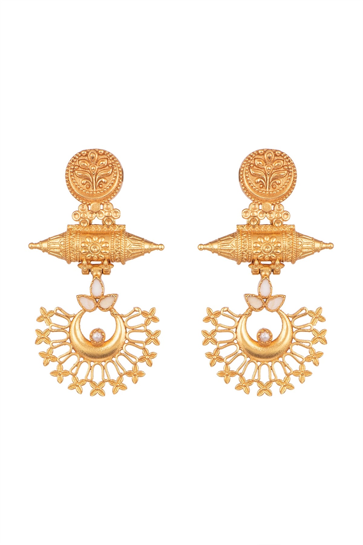 Gold Finish Dangler Earrings