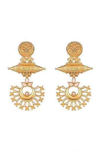 Gold Finish Dangler Earrings