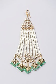 Gold Finish Pearl & Green Drops Pasa
