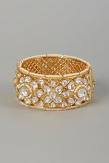 Gold Finish Kundan Polki Bangle
