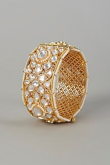 Gold Finish Kundan Polki Bangle