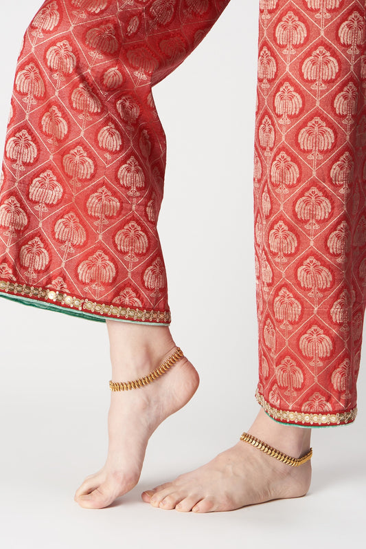 Gold Finish Temple Anklets (Set of 2)