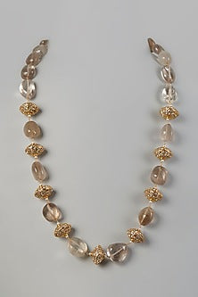 Gold Finish Kundan Polki & Quartz Mala