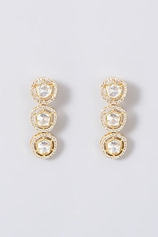 Gold Finish Kundan Polki & Zircon Necklace Set