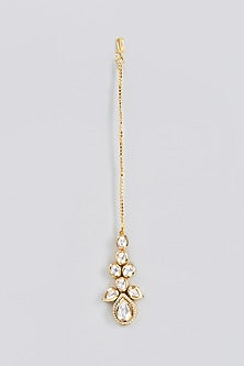 Gold Finish Kundan Polki Maang Tikka