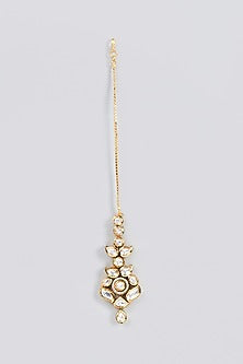 Gold Finish Kundan Polki Maang Tikka