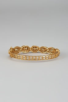 Gold Finish Kundan Polki Bracelet