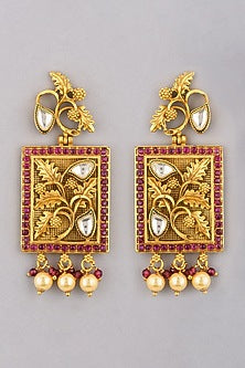 Gold Finish Antique Earrings