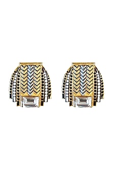 Gold Plated Swarovski Crystals Stud Earrings