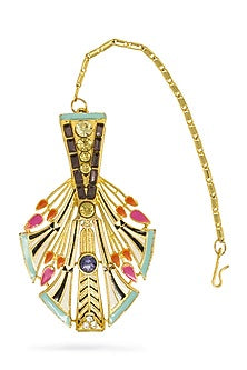 Gold Plated Feather Maang Tikka