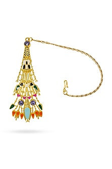 Gold Plated Maang Tikka With Swarovski Crystals