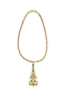 Gold Plated Egyptian Pendant Necklace With Swarovski Crystals