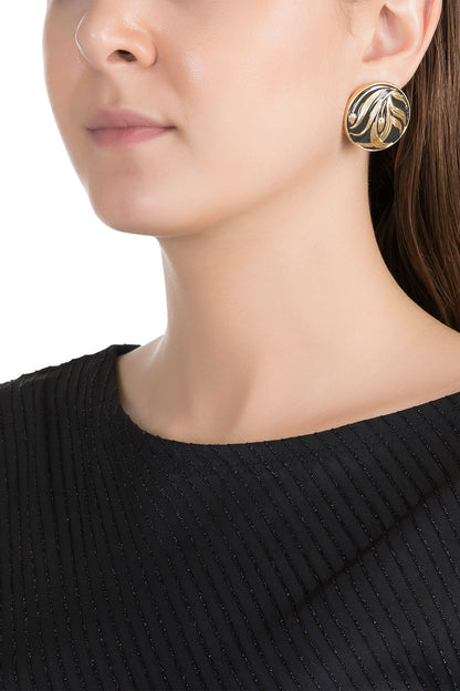 Gold Plated Hand Painted Meenakari Stud Earrings