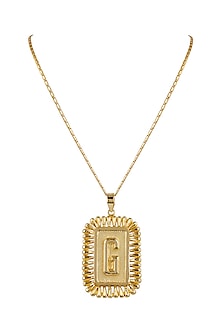 Gold Finish Pendant Necklace With Initials