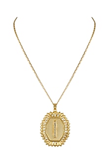 Gold Finish Pendant Initial Necklace