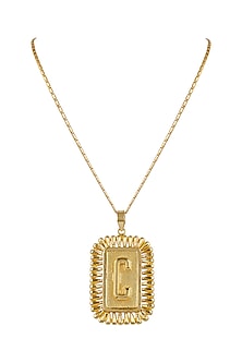 Gold Finish Pendant Necklace With Initials