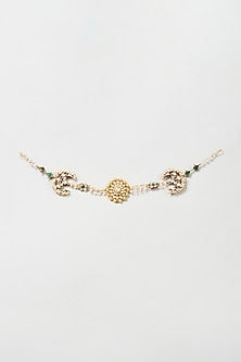 Gold Plated Kundan Polki Matha Patti In Sterling Silver