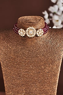 Gold Plated Moissanite Diamond Choker Necklace in Sterling Silver