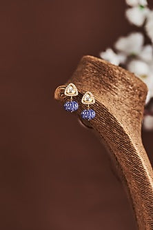 Gold Plated Moissanite Diamond Studs in Sterling Silver