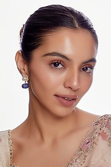 Gold Plated Moissanite Diamond Studs in Sterling Silver