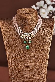 Gold Plated Moissanite Diamond Necklace in Sterling Silver
