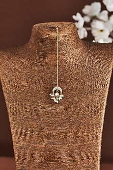 Gold Plated Moissanite Diamond Maangtikka in Sterling Silver