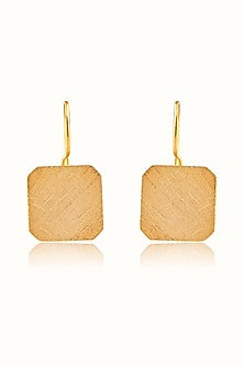 Gold Finish Hoop Earrings In Sterling Silver
