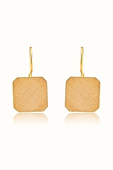 Gold Finish Hoop Earrings In Sterling Silver