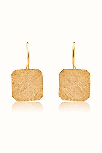 Gold Finish Hoop Earrings In Sterling Silver