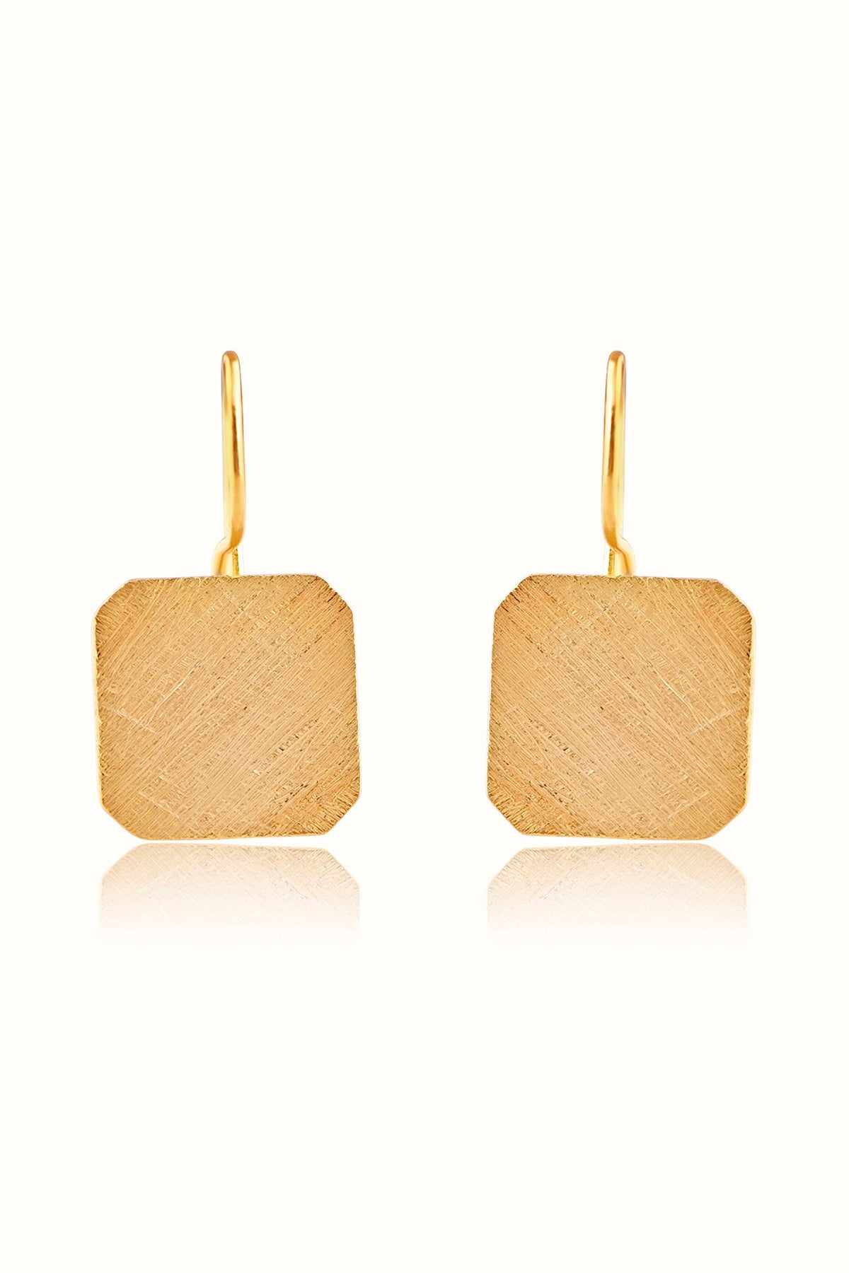 Gold Finish Hoop Earrings In Sterling Silver