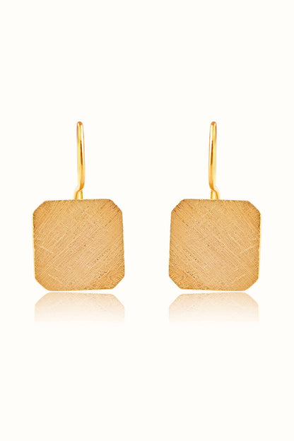 Gold Finish Hoop Earrings In Sterling Silver
