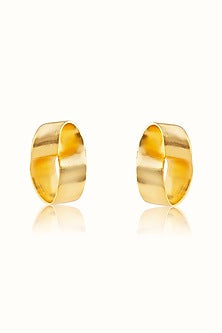 Matte Gold Finish Knotted Stud Earrings In Sterling Silver