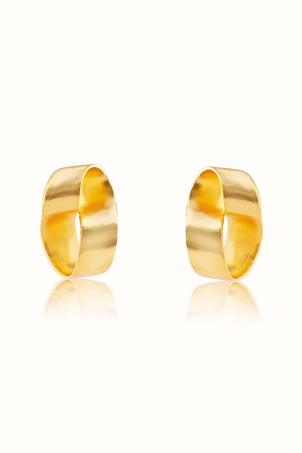 Matte Gold Finish Knotted Stud Earrings In Sterling Silver